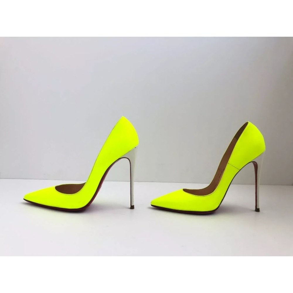 $300 elsewhere So Kate 120 Neon Patent Leather white heel